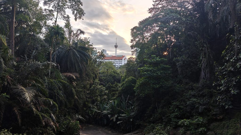 Uitzicht vanuit Taman Tugu op KL tower