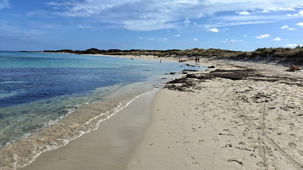 De zandstranden bij Torre Guaceto in Puglia