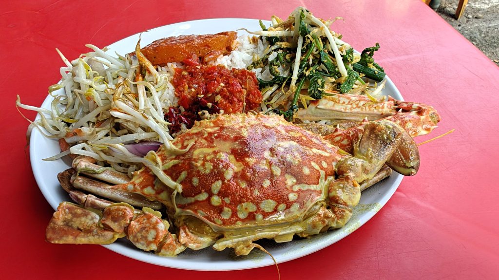 Nasi lemak met krab