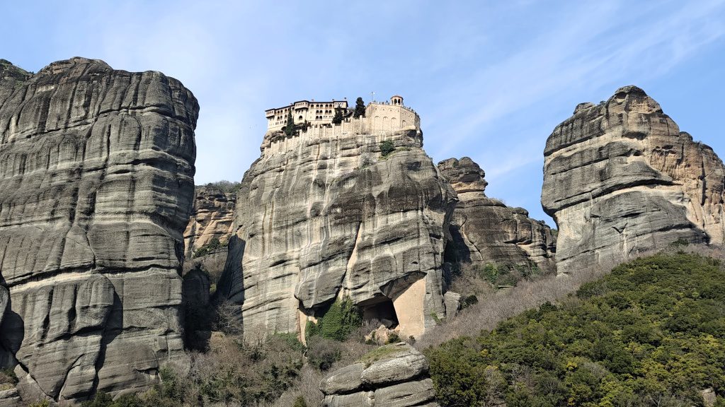 Uitzicht op Varlaam klooster in Meteora